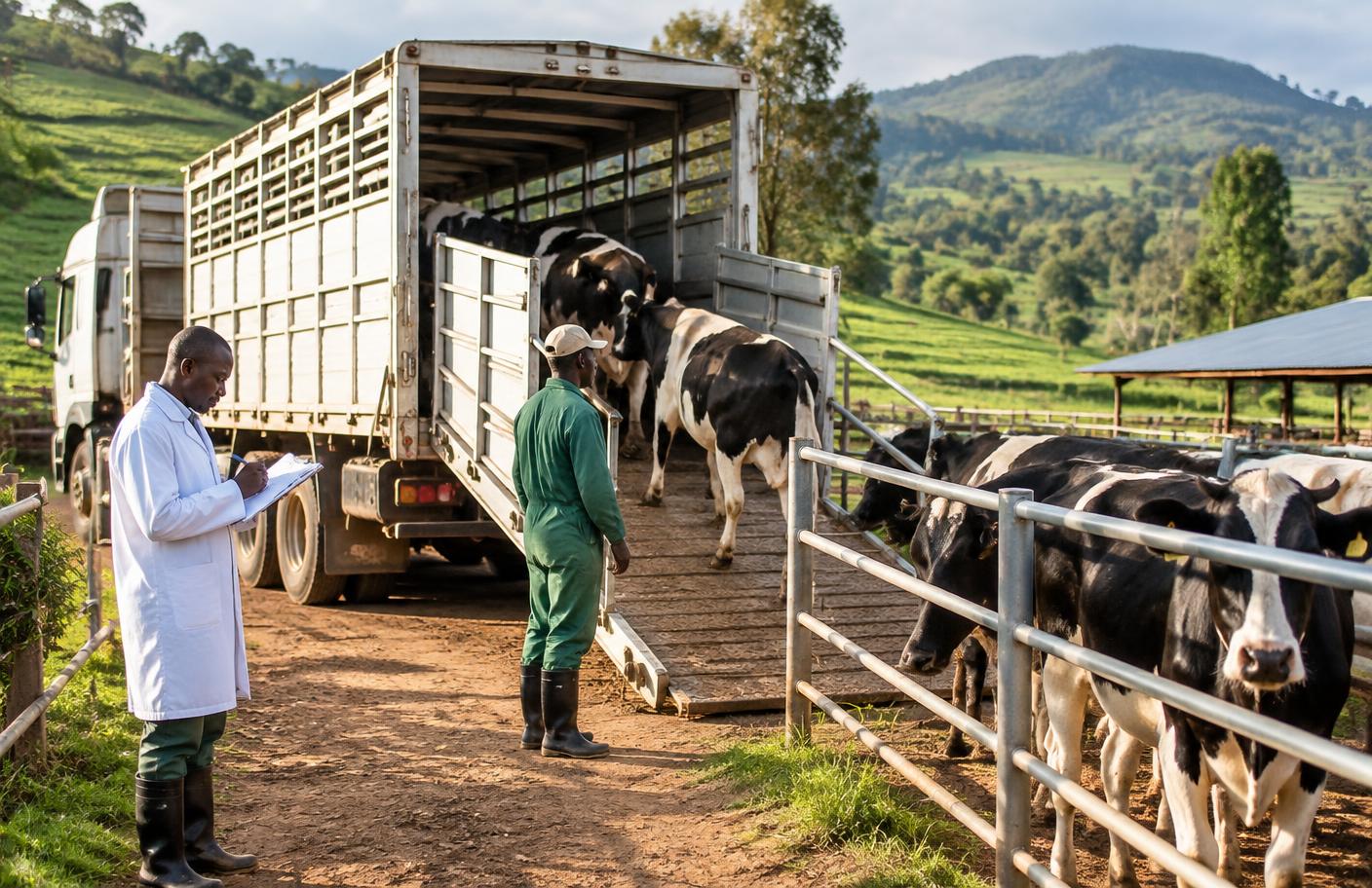 Dairy cattle prepared for safe regional transport